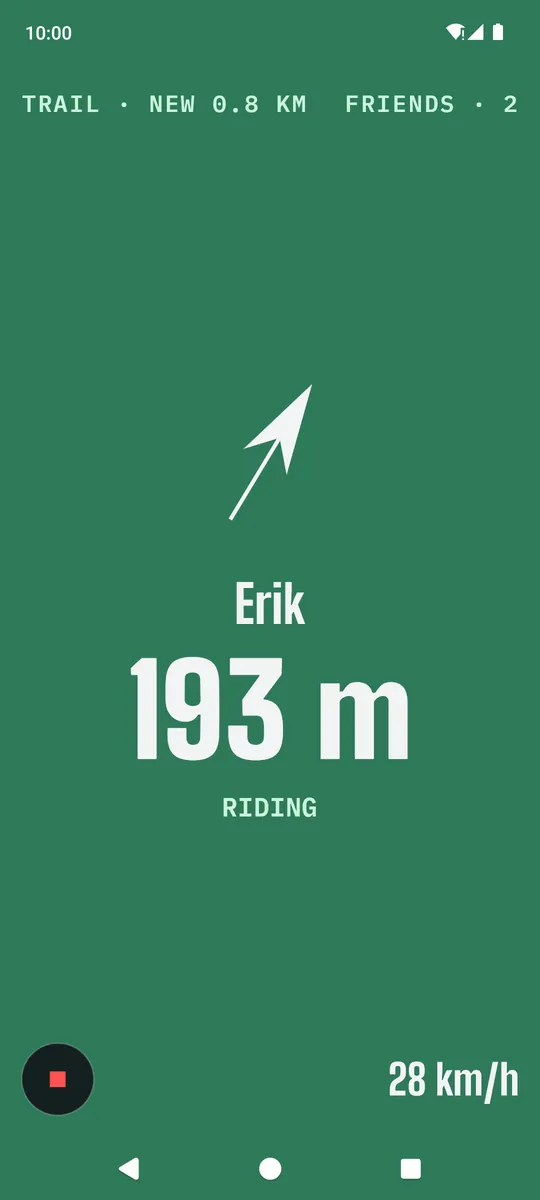 At speed: a big arrow pointing at Erik, 193 m away
